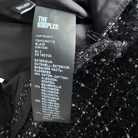 NWT | The Kooples | Black High Waist Shorts with Silver Metallic Thread - Picture 11 of 12